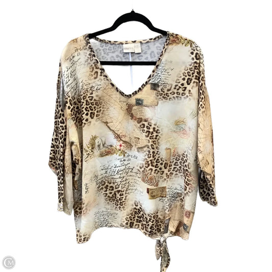 Top Long Sleeve By Chicos In Tan, Size: L