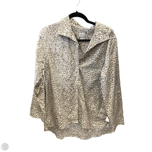Tunic Long Sleeve By Chicos In Animal Print, Size: L