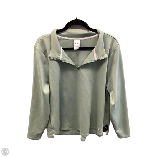 Athletic Top Long Sleeve Collar By Nike Apparel In Green, Size: 1x