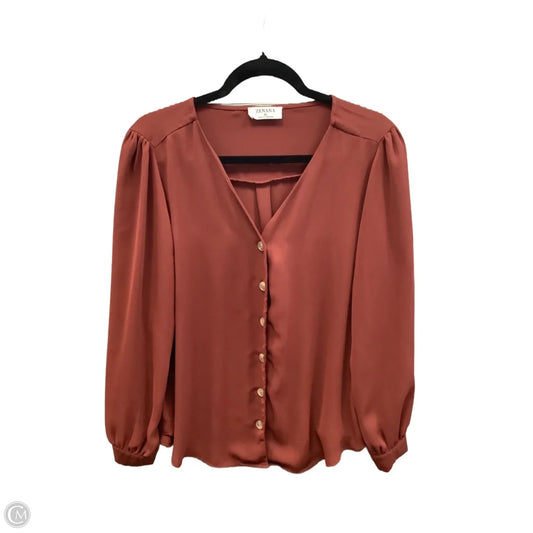 Top Long Sleeve By Zenana In Orange, Size: Xl