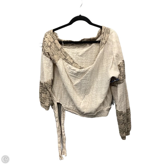 Top Long Sleeve By Gimmicks In Tan, Size: Xl