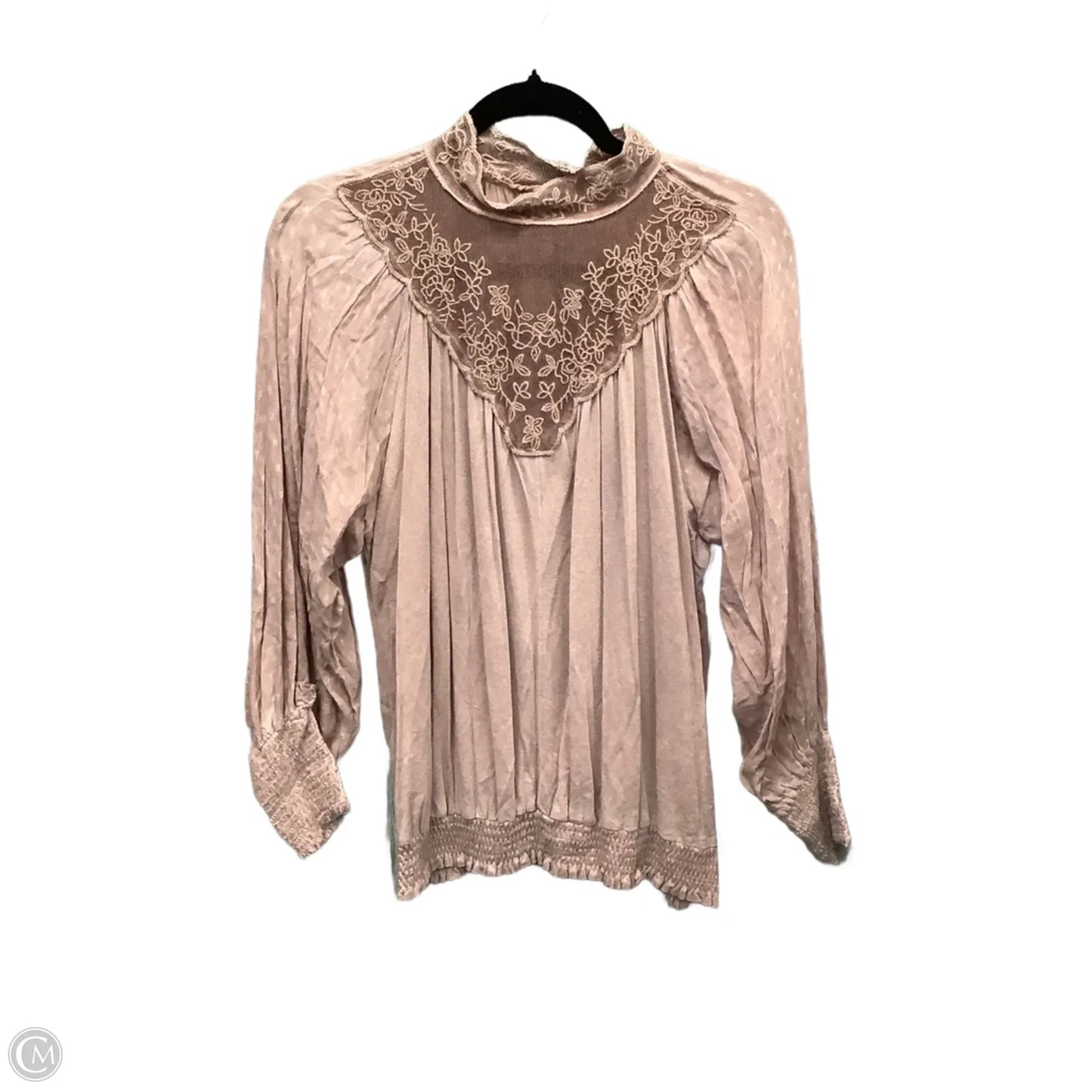 Top Long Sleeve By Gimmicks In Pink, Size: L