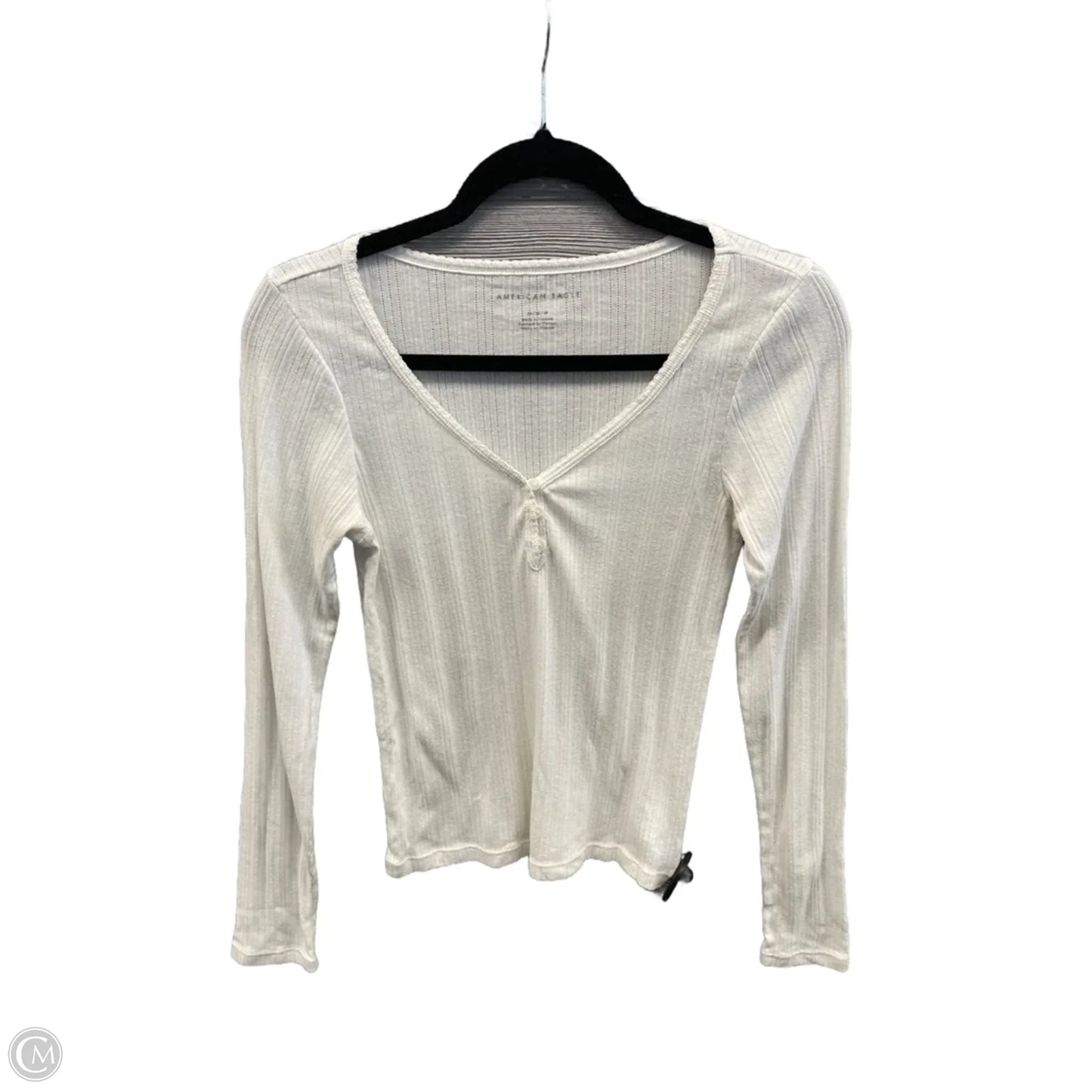 Top Long Sleeve By American Eagle In White, Size: M