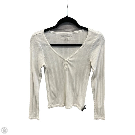 Top Long Sleeve By American Eagle In White, Size: M