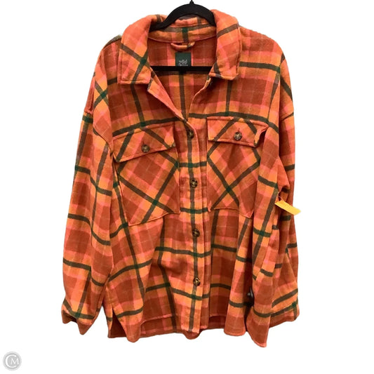 Jacket Shirt By Wild Fable In Orange, Size: Xxl