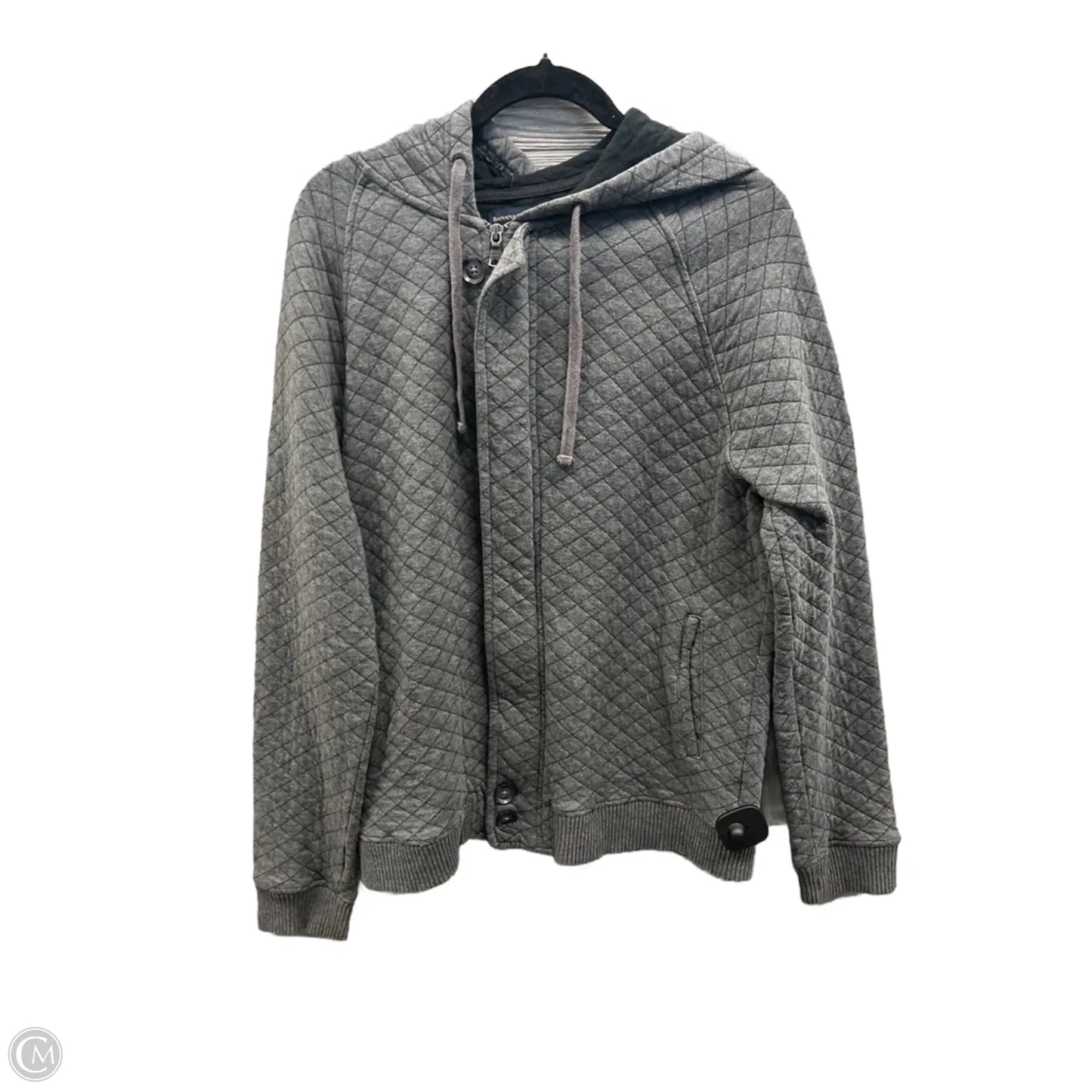 Jacket Puffer & Quilted By Banana Republic In Grey, Size: L
