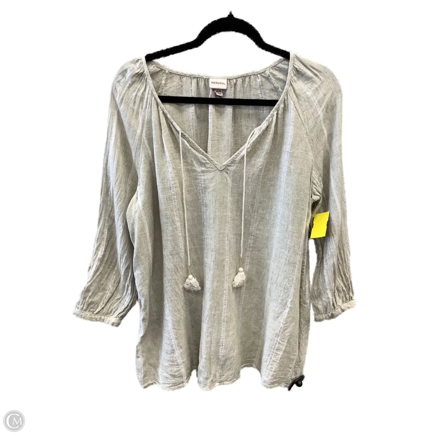 Top Long Sleeve By Merona In Grey, Size: M