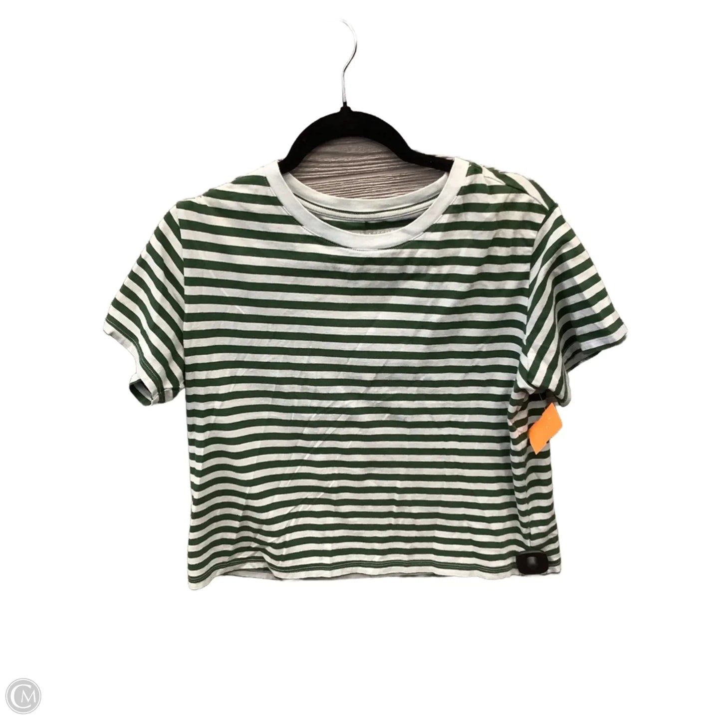 Top Short Sleeve By Free Assembly In Striped Pattern, Size: M