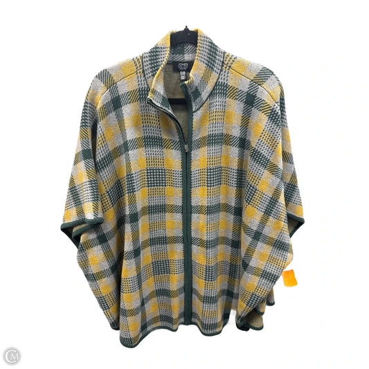 Cardigan By Jones New York In Green & Yellow, Size: L