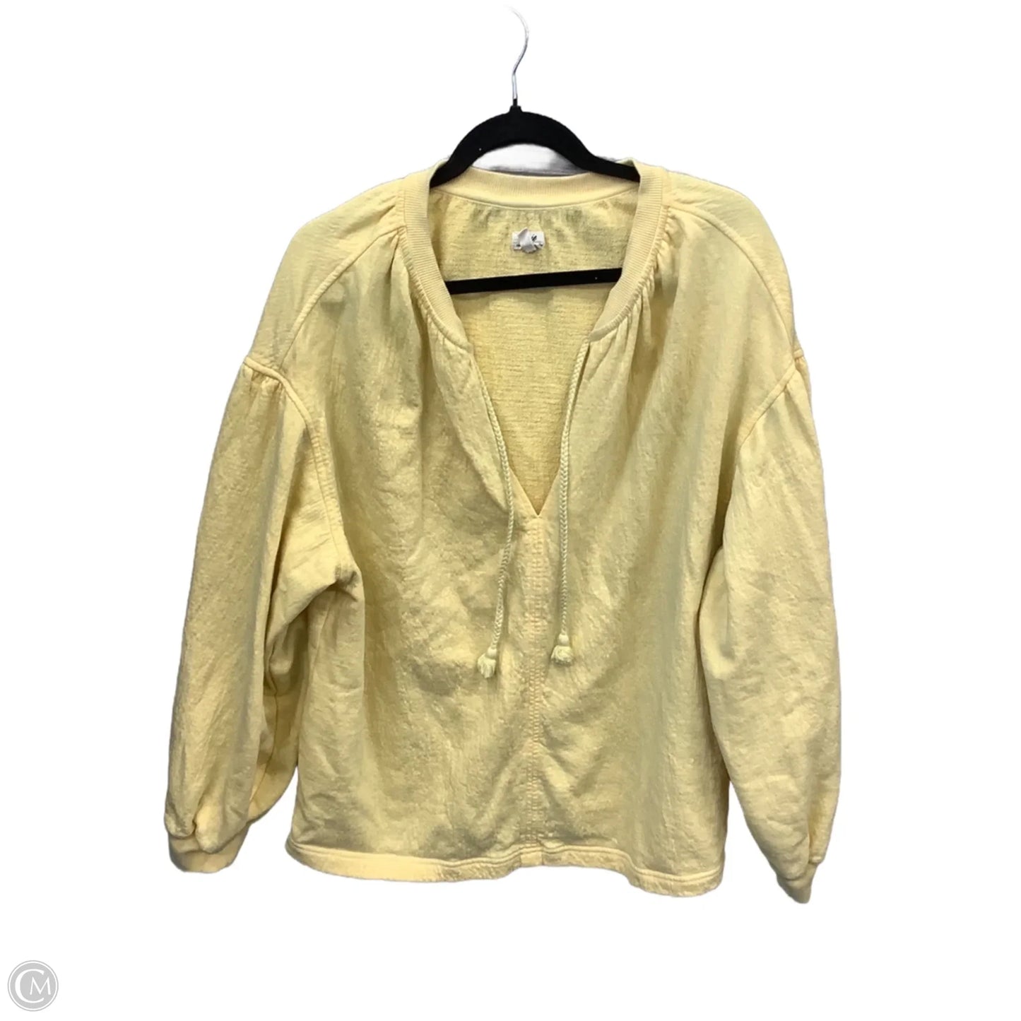 Top Long Sleeve By Aerie In Yellow, Size: Sp