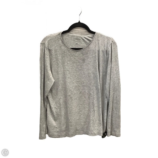 Top Long Sleeve Basic By Croft And Barrow In Grey, Size: Xl