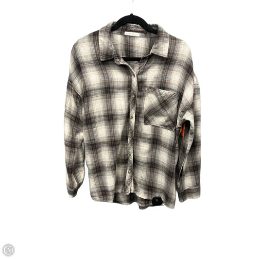 Top Long Sleeve By Be Cool In Plaid Pattern, Size: L