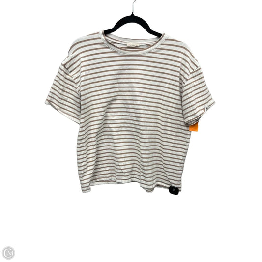 Top Short Sleeve By Les Amis In Striped Pattern, Size: L
