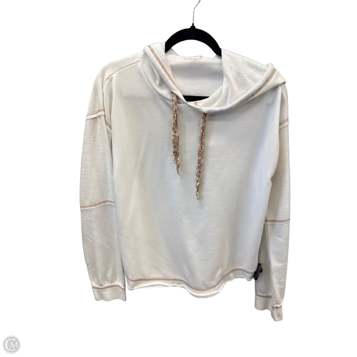 Top Long Sleeve By Hem & Thread In White, Size: S