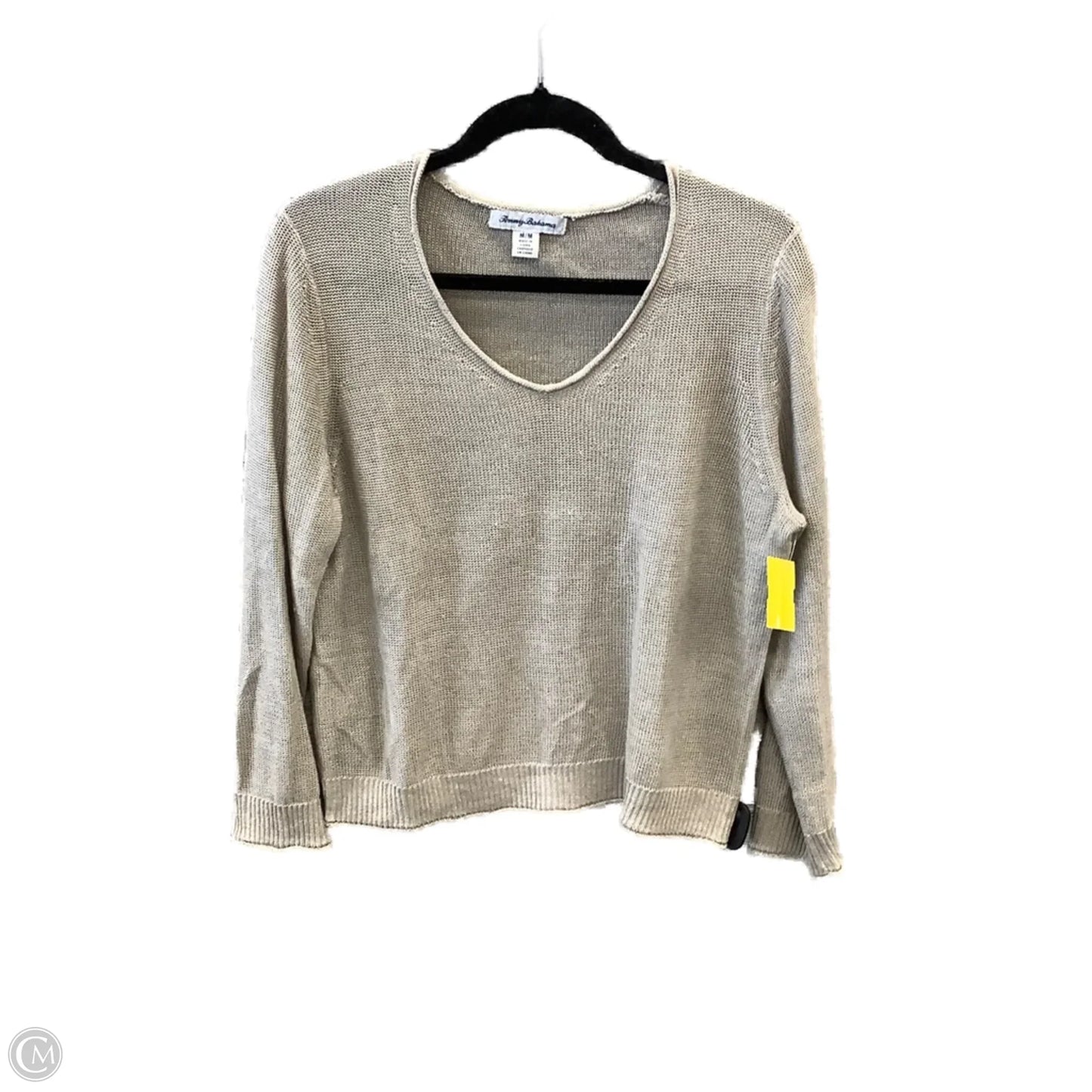 Top Long Sleeve By Tommy Bahama In Grey, Size: M