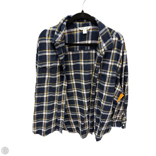 Top Long Sleeve By Old Navy In Plaid Pattern, Size: Xl