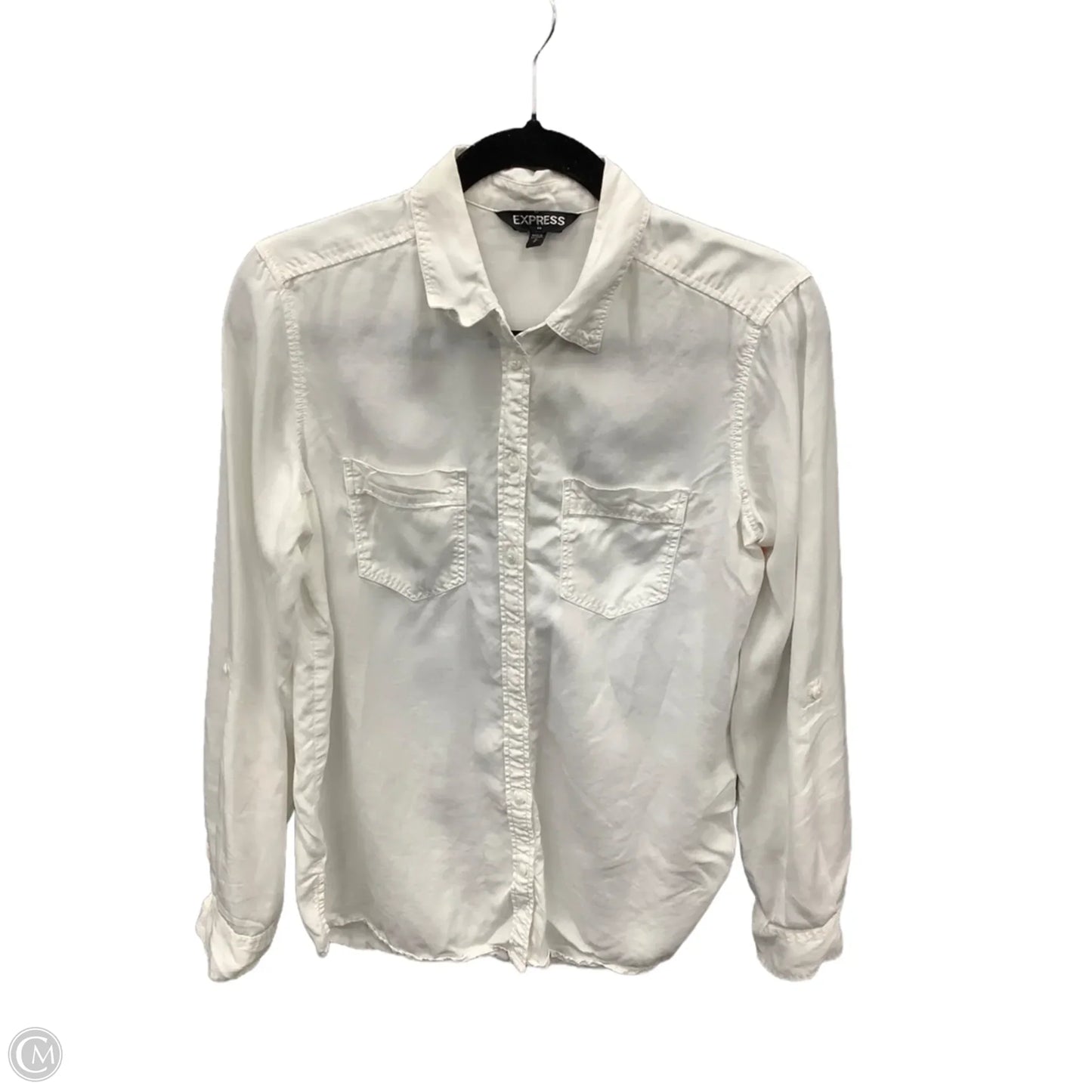 Top Long Sleeve By Express In White, Size: Sp