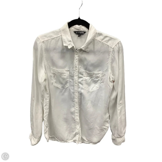 Top Long Sleeve By Express In White, Size: Sp