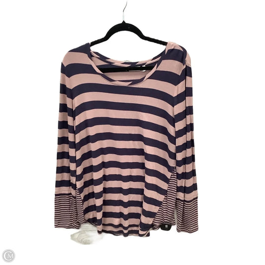 Top Long Sleeve By Logo In Striped Pattern, Size: L