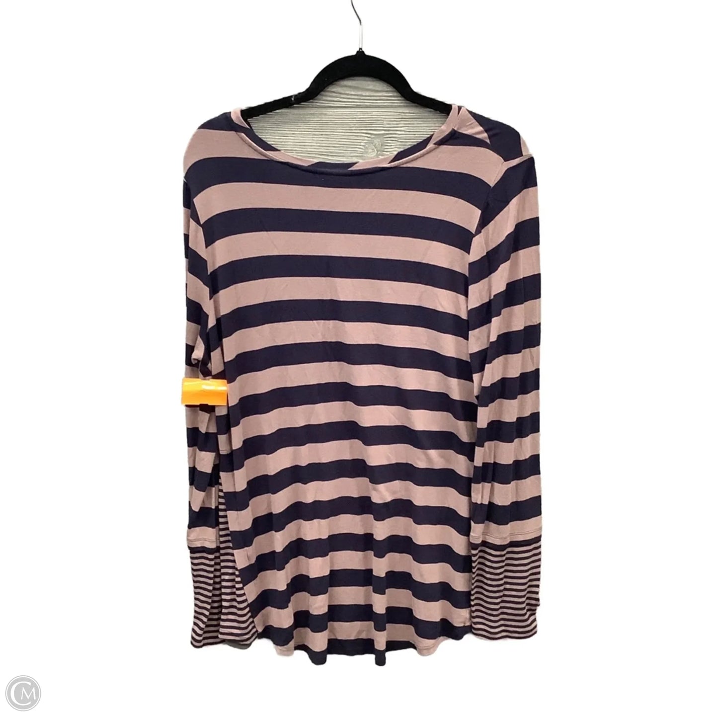 Top Long Sleeve By Logo In Striped Pattern, Size: L