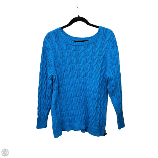 Sweater By Lands End In Blue, Size: 1x