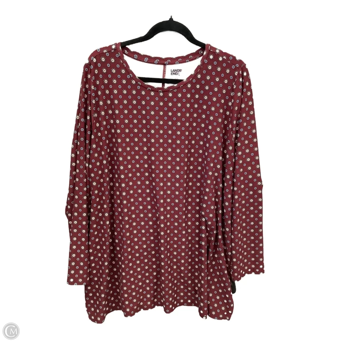 Top Long Sleeve By Lands End In Red, Size: 3x