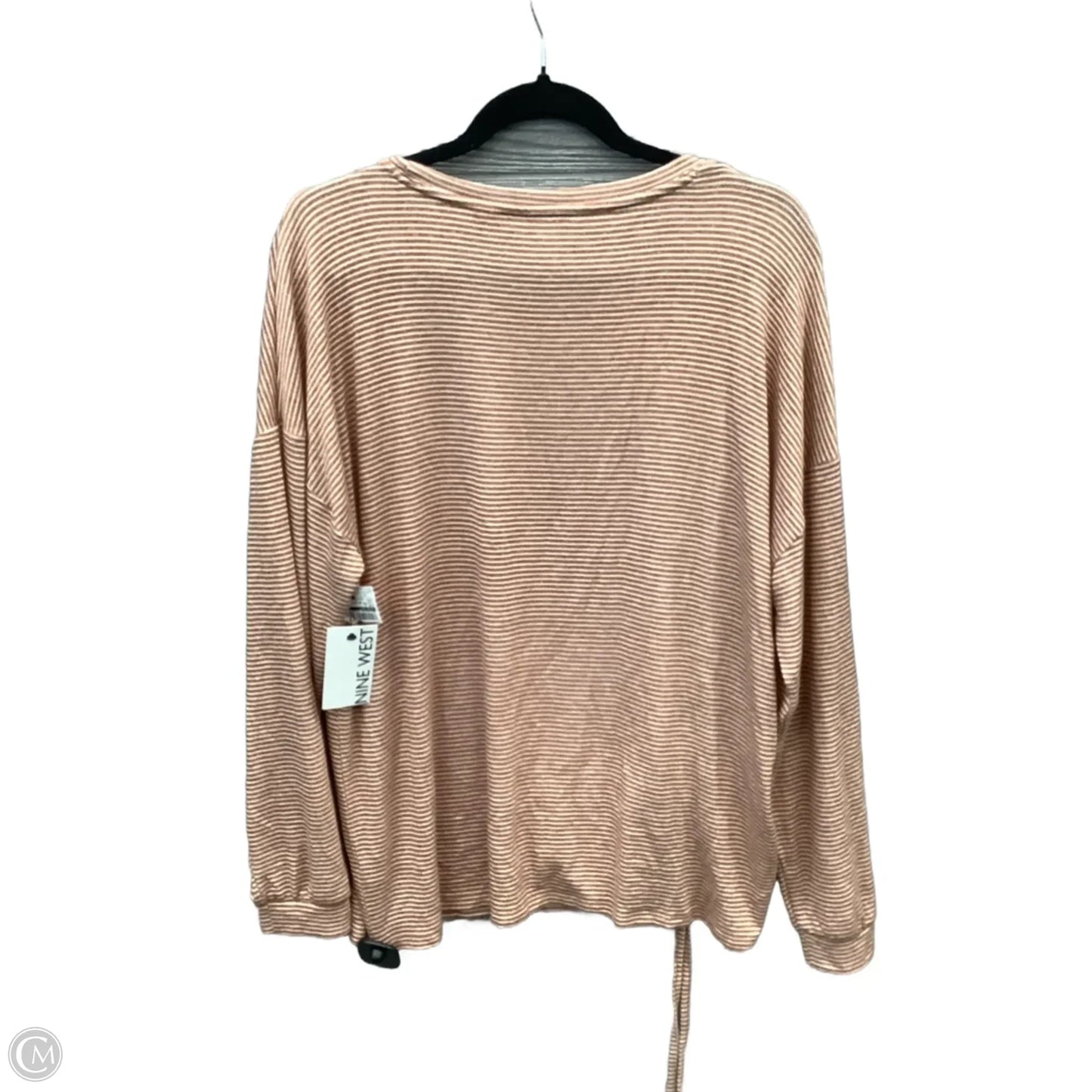 Top Long Sleeve By Nine West In Striped Pattern, Size: L