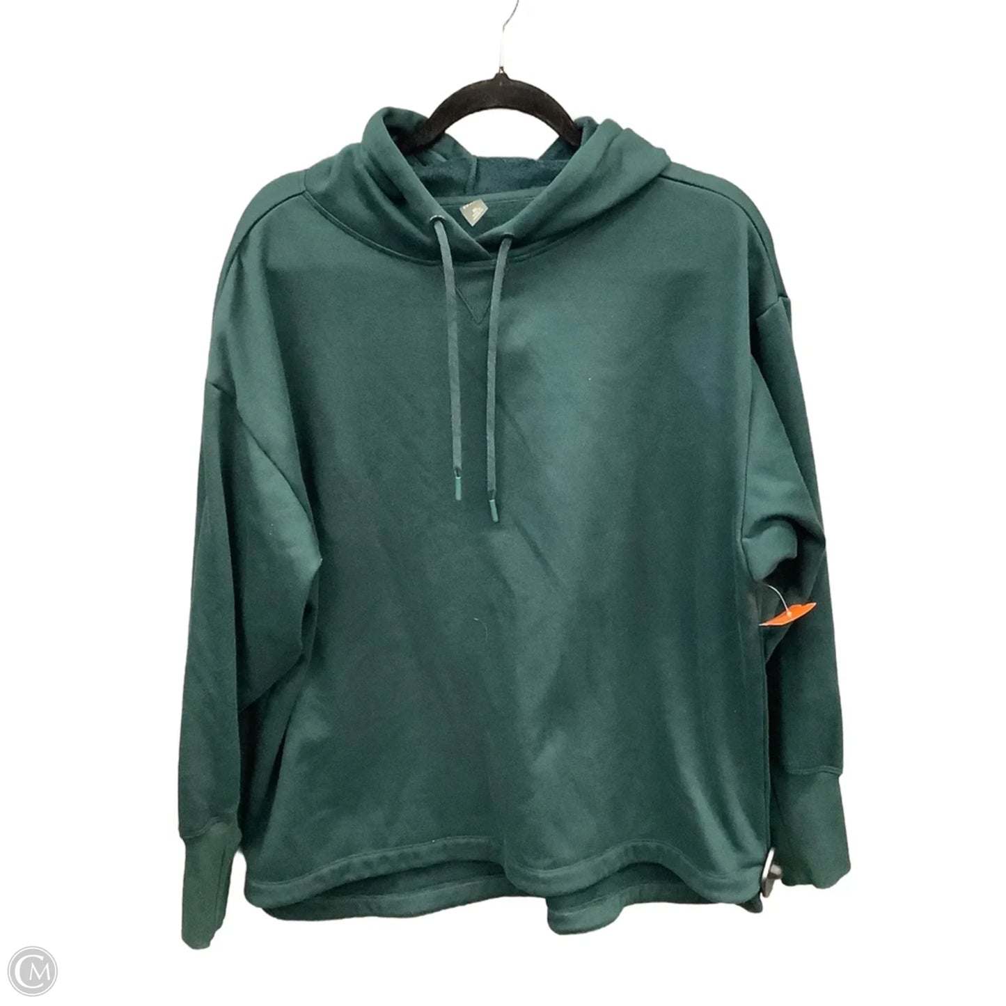 Athletic Top Long Sleeve Hoodie By Mta Sport In Green, Size: Xl