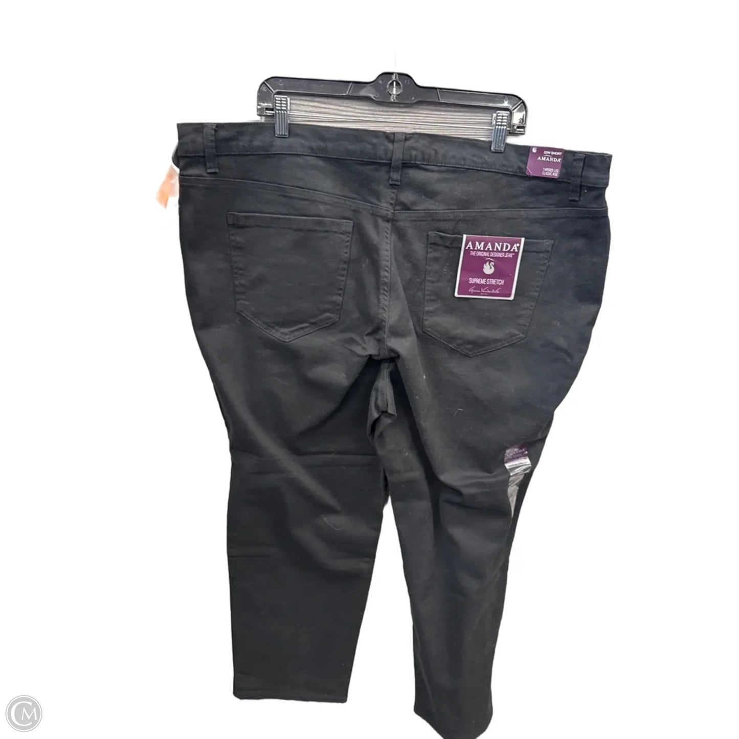 Jeans Cropped By Gloria Vanderbilt In Black Denim, Size: 22