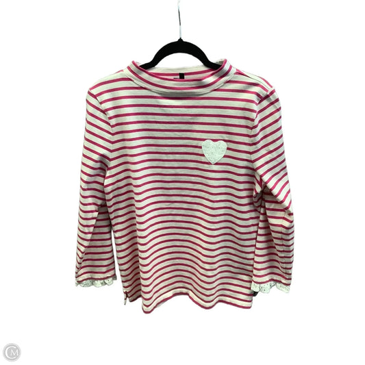 Top Long Sleeve By Talbots In Striped Pattern, Size: L