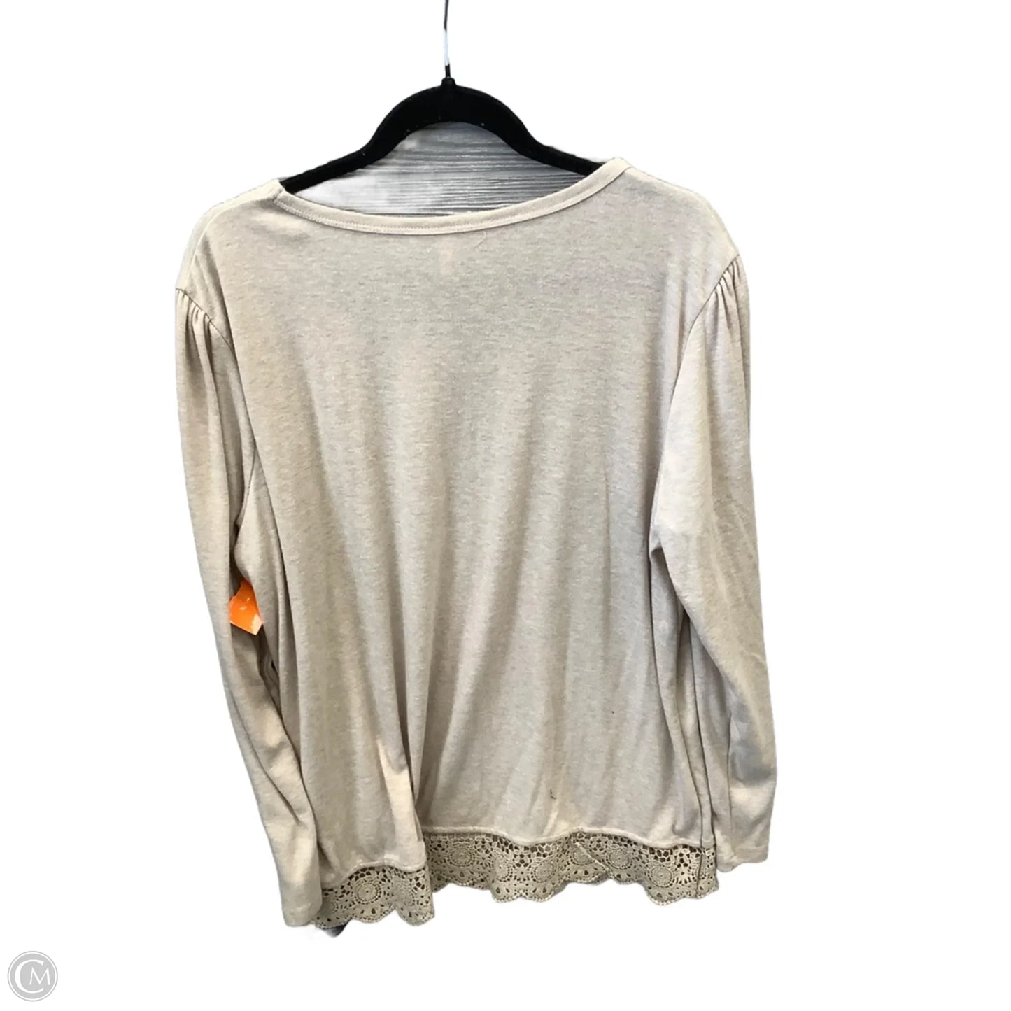 Top Long Sleeve By Clothes Mentor In Tan, Size: 2x