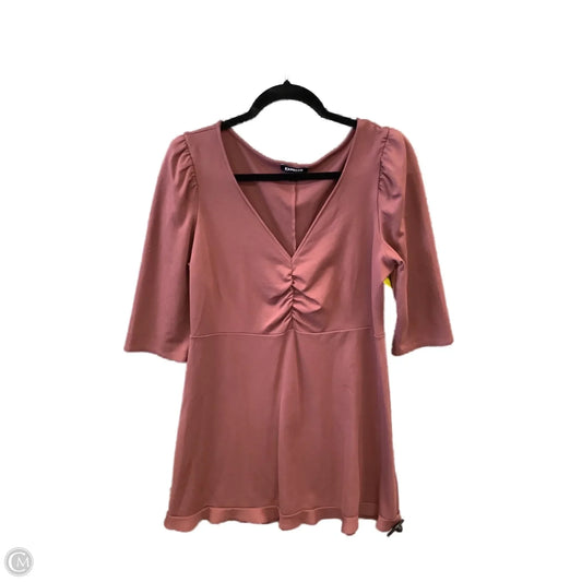 Dress Casual Short By Express In Pink, Size: L