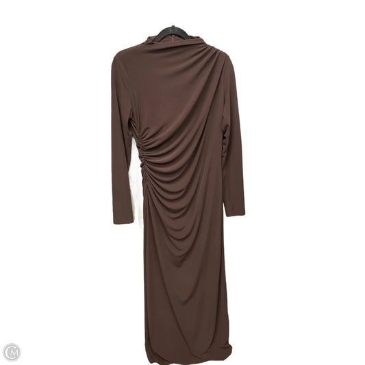 Dress Party Long By Zara In Brown, Size: Xl