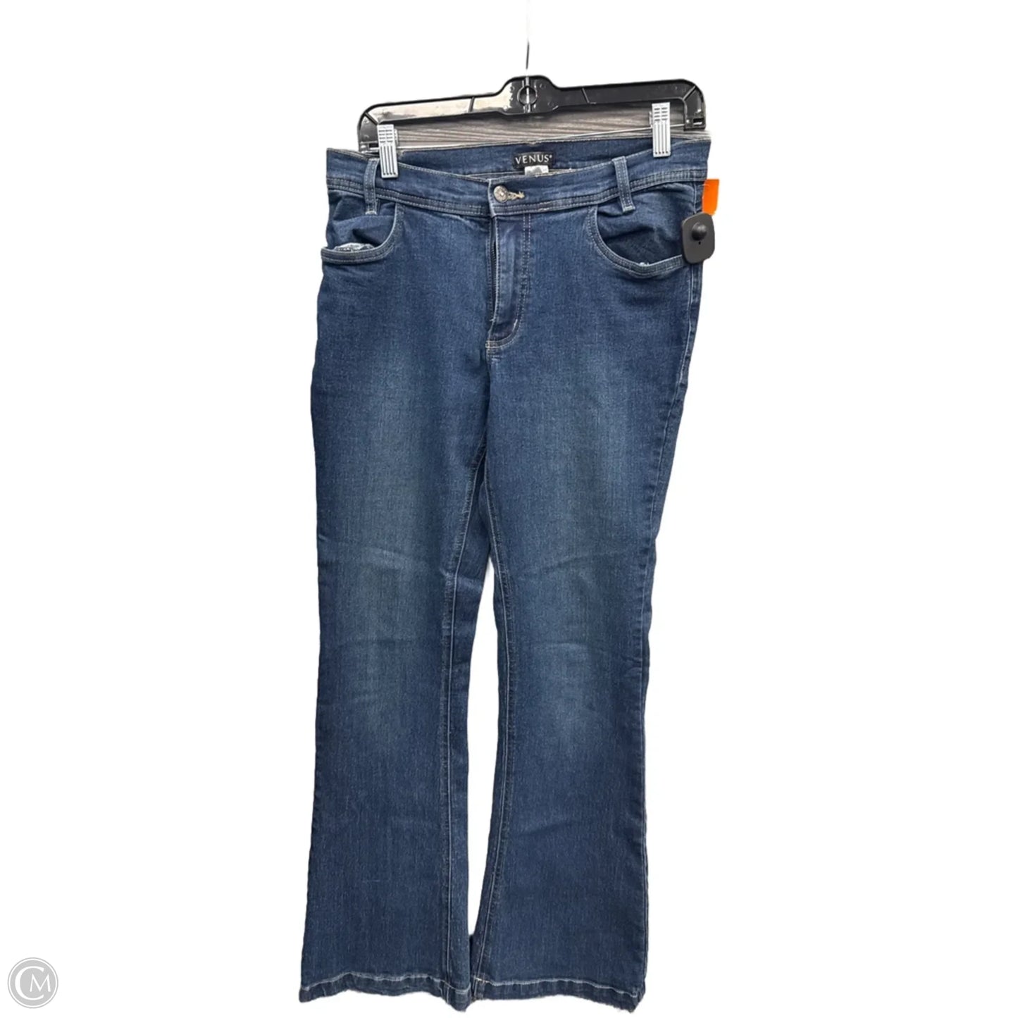 Jeans Flared By Venus In Blue Denim, Size: 8