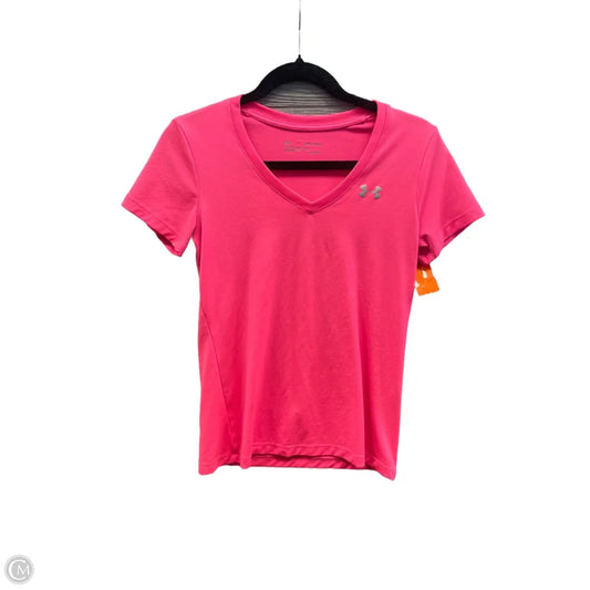 Athletic Top Short Sleeve By Under Armour In Pink, Size: Xs