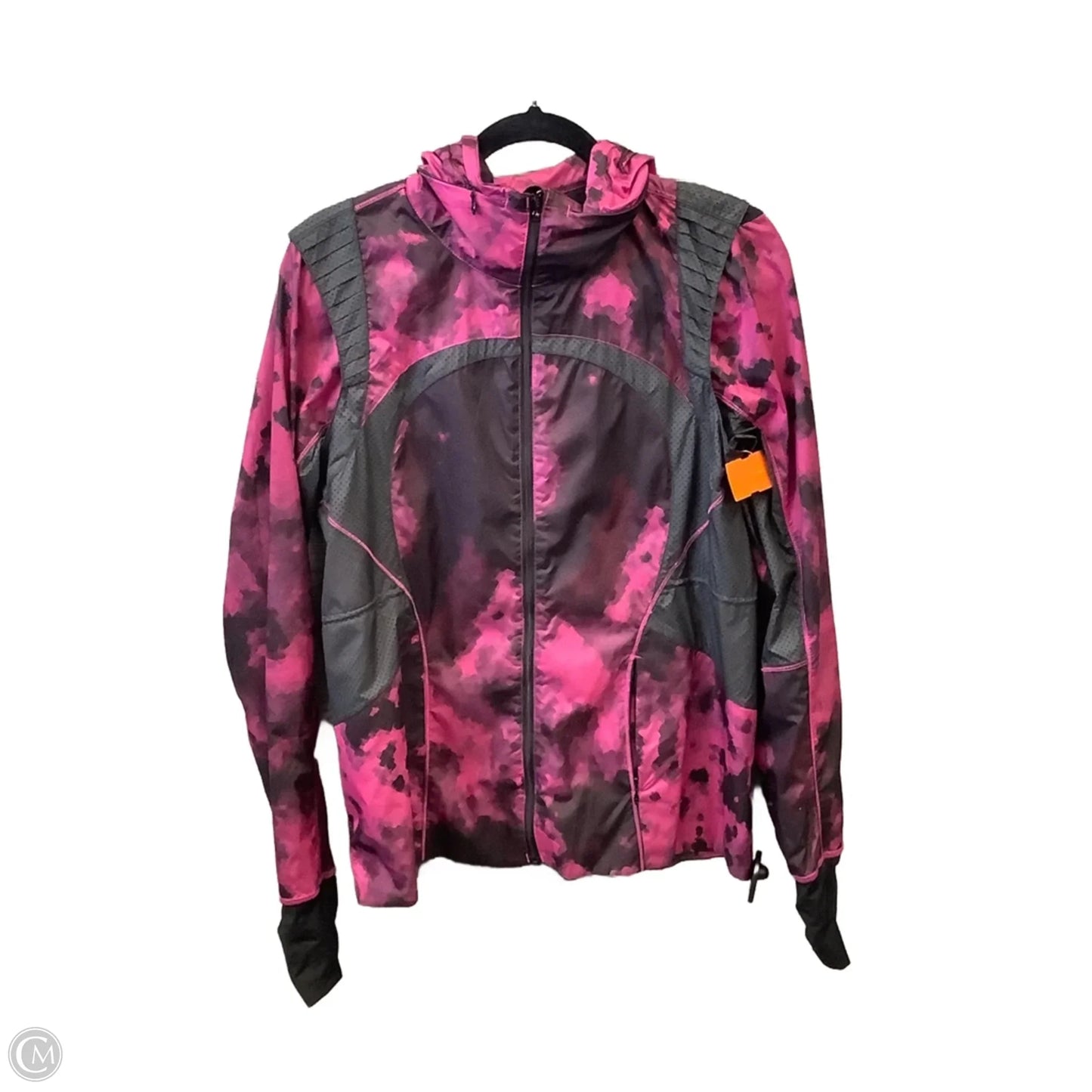 Athletic Jacket By Lululemon In Black & Pink, Size: M