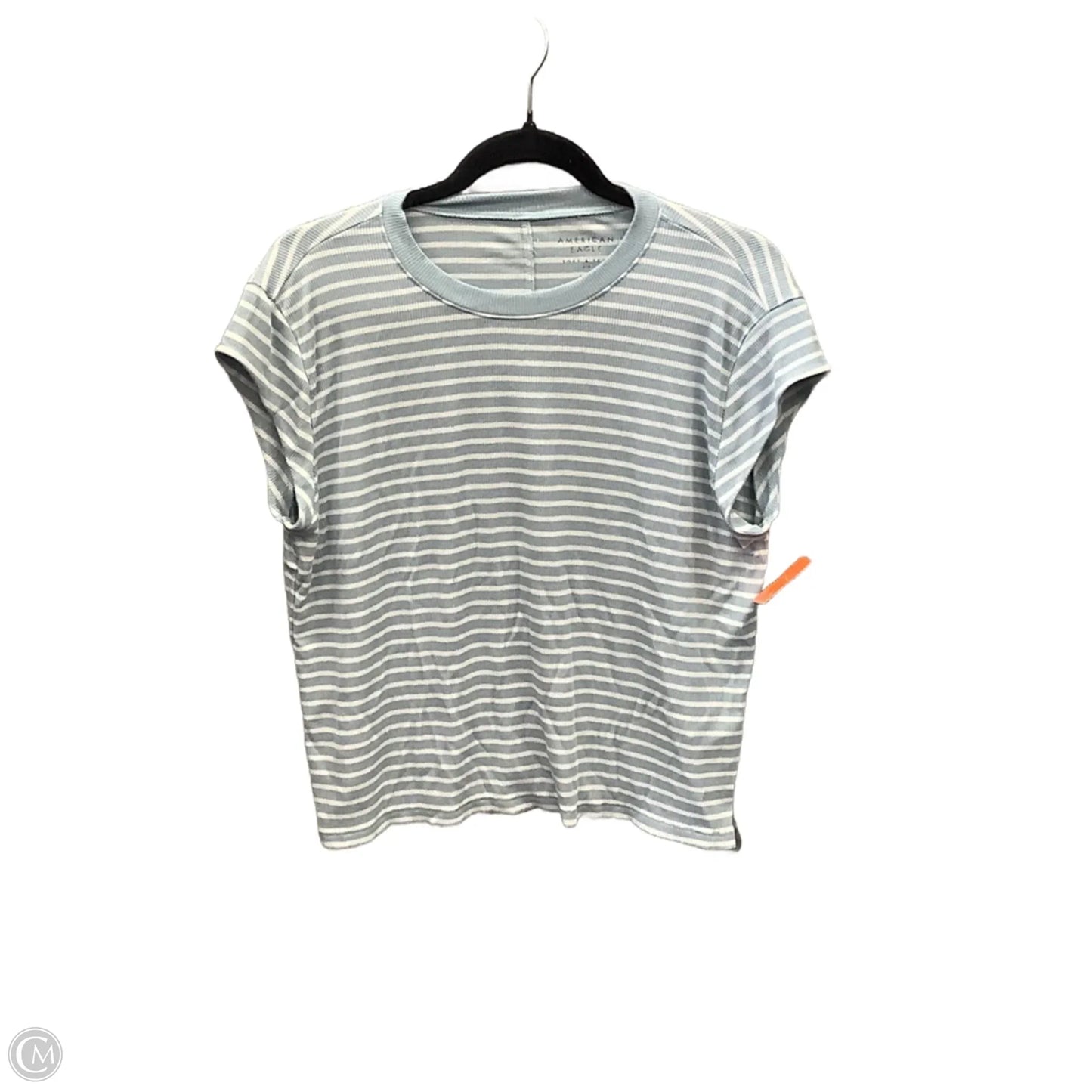 Top Short Sleeve By American Eagle In Striped Pattern, Size: S