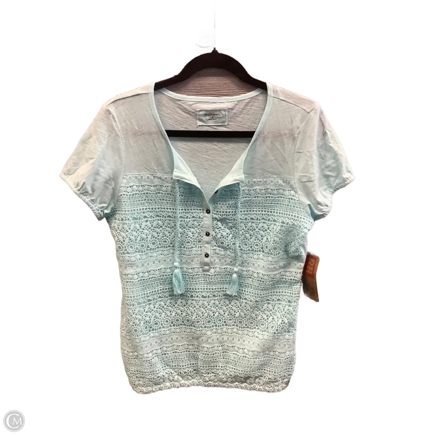 Top Short Sleeve By Ruff Hewn In Blue, Size: S