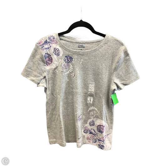 Top Short Sleeve By Croft And Barrow In Grey, Size: M