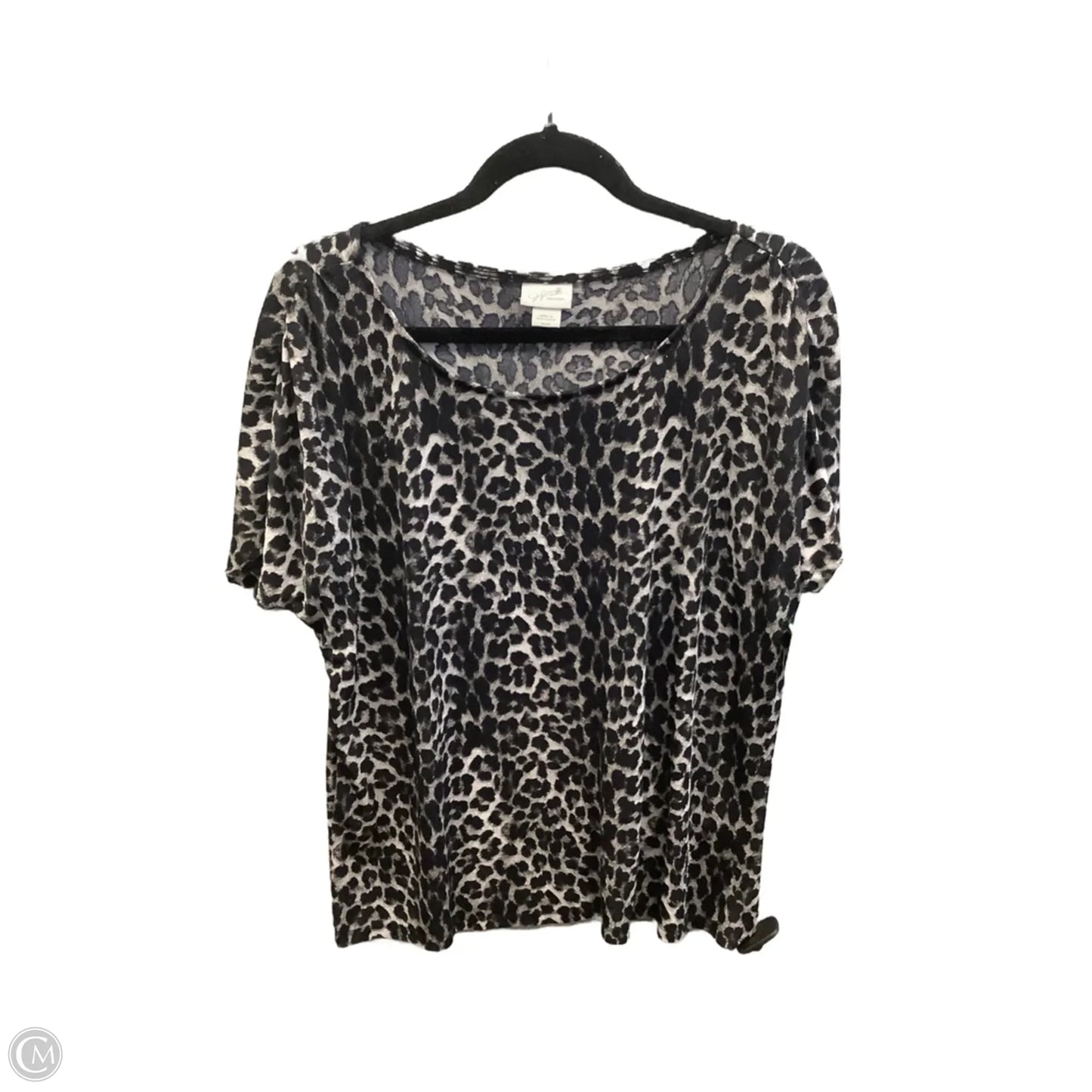 Top Short Sleeve By Jaclyn Smith In Animal Print, Size: Xl