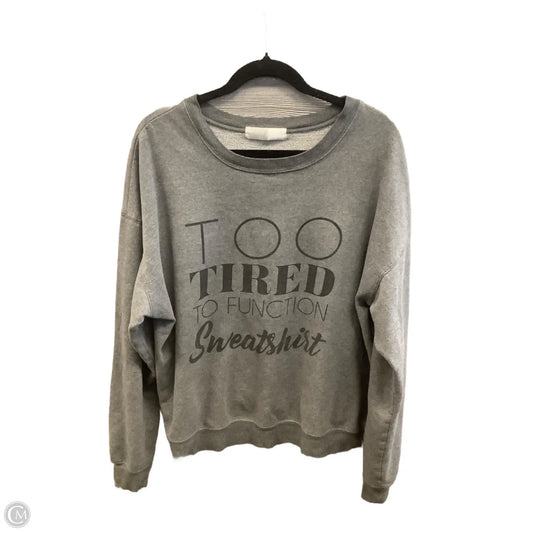 Sweatshirt Crewneck By Wound Up In Grey, Size: Xxl