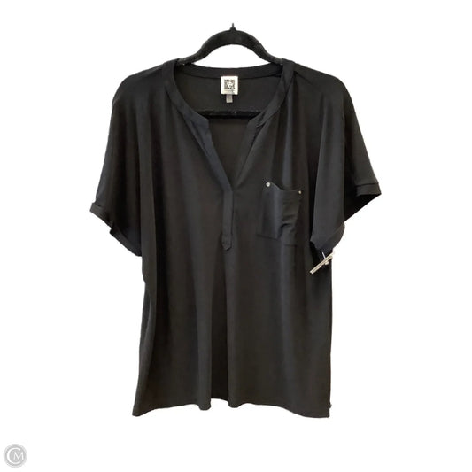 Top Short Sleeve By Anne Klein In Black, Size: L