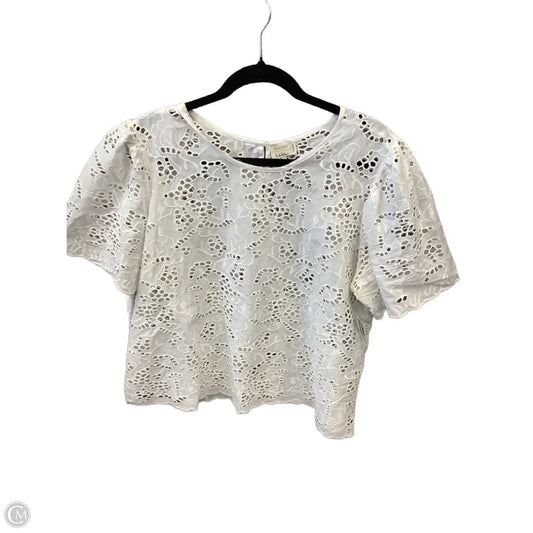 Top Short Sleeve By Nicole Miller In White, Size: L