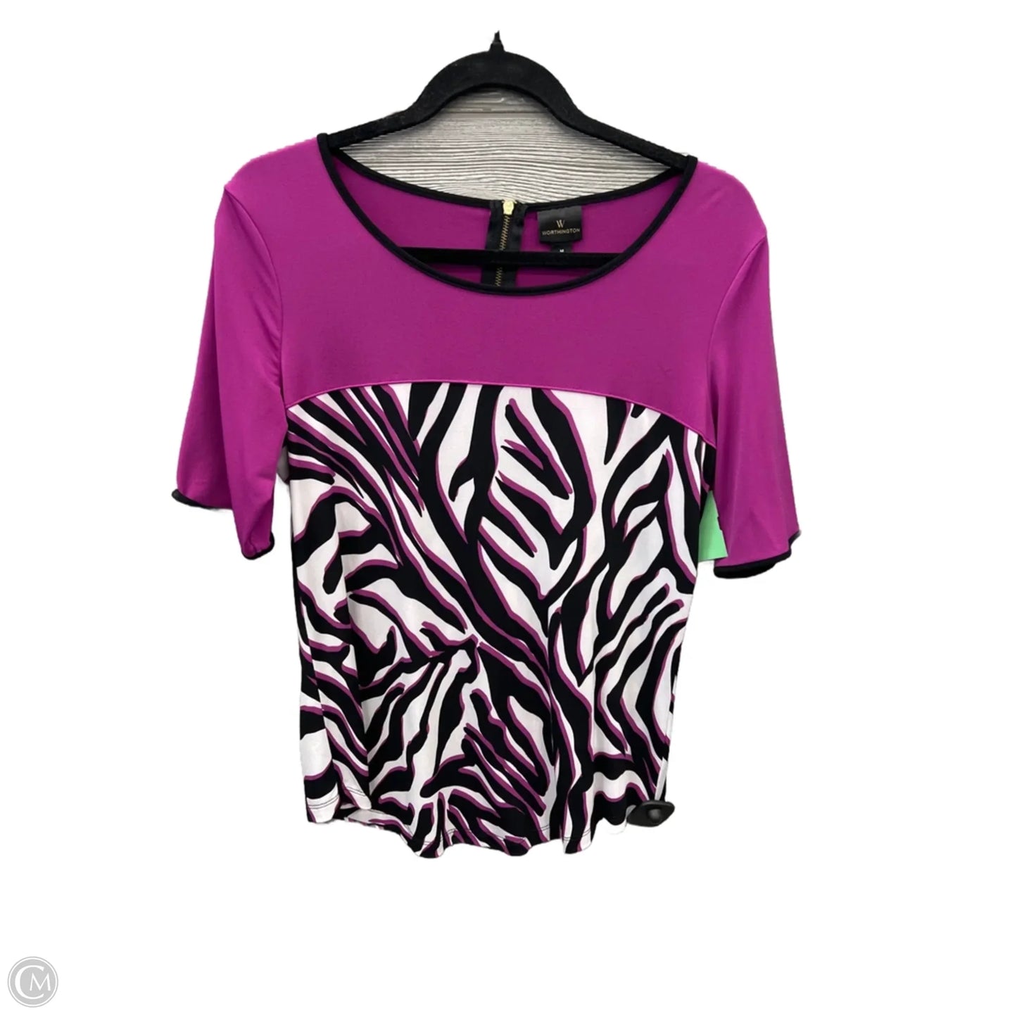 Top Short Sleeve By Worthington In Purple, Size: M