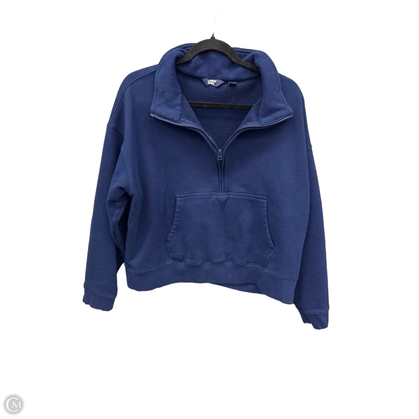 Sweatshirt Collar By Lands End In Blue, Size: L