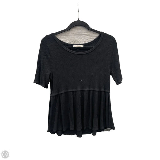 Top Short Sleeve By Andree By Unit In Black, Size: L