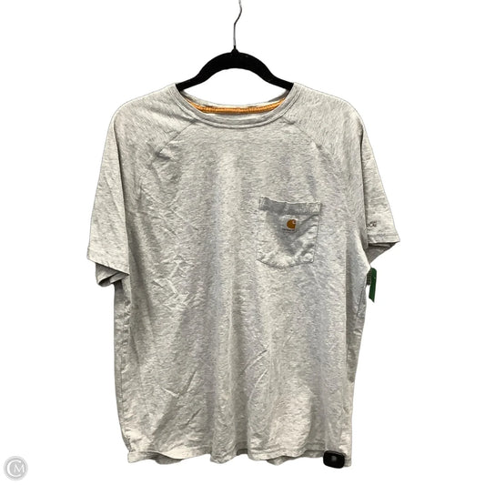 Top Short Sleeve By Carhartt In Grey, Size: L