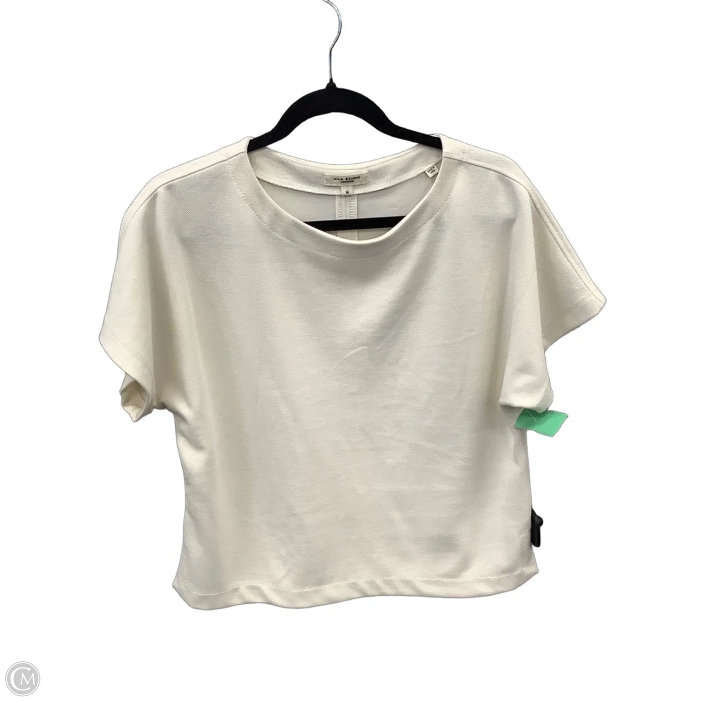Top Short Sleeve By Max Studio In Cream, Size: M