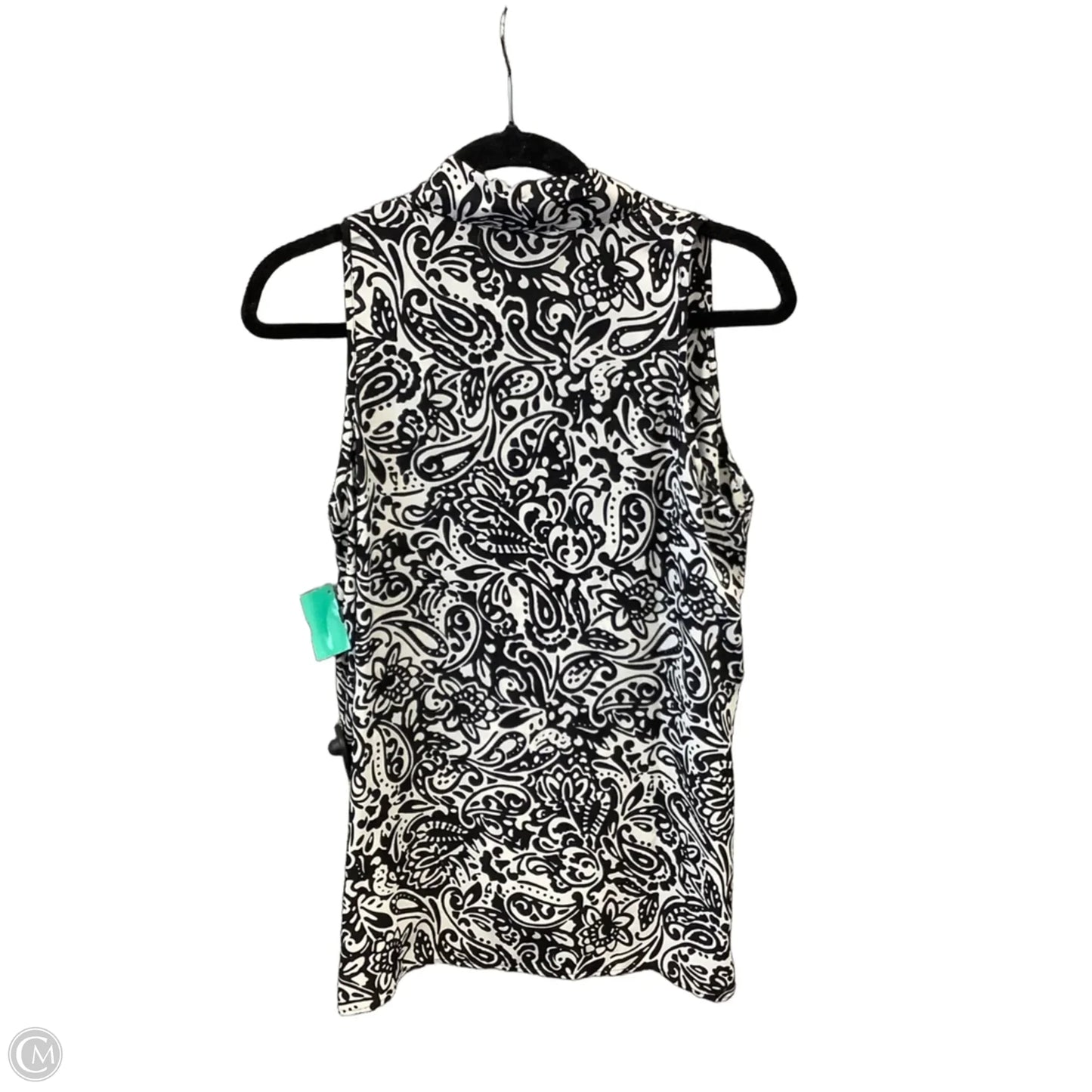 Tunic Sleeveless By Clothes Mentor In Black & White, Size: S