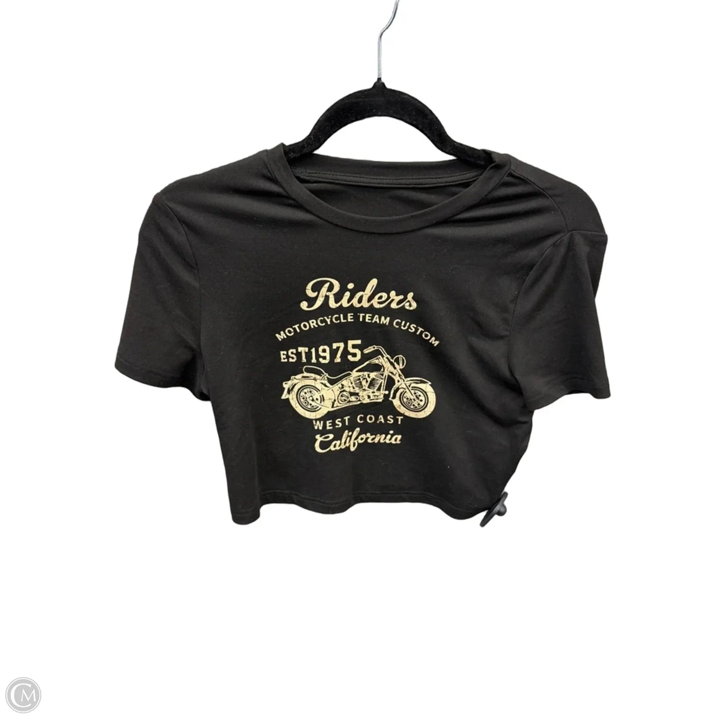 Top Short Sleeve By Shein In Black, Size: L